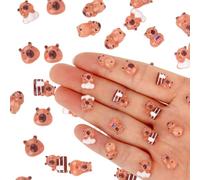 120 Mini Figurines Capybara, 6 Styles Résine Décoration de Capybara Mignons Miniatures Petits Animaux pour Loisirs Créatifs et Accessoires d'Aménagement Paysager