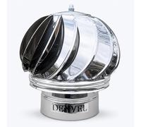120 mm Chapeau de Cheminée Rotatif en Acier Inoxydable - Extracteur de Fumées Éolien, Capot de Cheminée, Anti-Refoulement, Conduit de Fumée, Aérateur de Ventilation - Denvel®