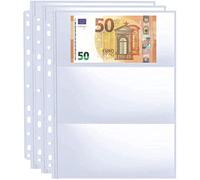120 Paquets de 720 Pochettes à 11 Trous pour Collectionner des Devises, Pages de Recharge pour Album de Collection D'argent Liquide, Euilles de Monnaie Double Face à 3 Poches pour Billets en Euros