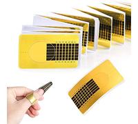 120 PC Nail Art Conseils Extension Stickers,Chablon Papier pour Gel Nails Art,Autocollants Modèles pour Ongle Gel Construction,Auto-Adhésif Ongles Forme Avec numéro pour Ongle Gel ou Resin(couleur or)