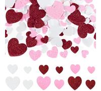 120 Pcs Autocollants Cœur en Mousse Stickers, Gommettes Autocollantes, Autocollants en Mousse de Paillettes Stickers, pour Saint Valentin Anniversaire Artisanal Mariage Décoration
