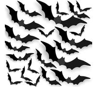 120 Pcs Chauve Souris Halloween, Sticker Mural Halloween, PVC 3D Chauve-souris - Décoration D'Halloween, Utiliser Comme Autocollants De Décoration Pour Halloween, Autocollants Muraux