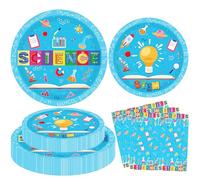 120 PCS Décorations sur le Thème du Savant Fou - Vaisselle, Assiette, Serviette pour Fête d'Anniversaire en Laboratoire Scientifique pour 40 Invités