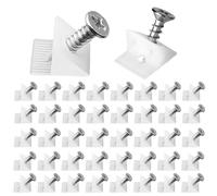 120 Pcs Équerre de Fixation Renfort Fond de Tiroir, Cales en Plastique avec Vis pour Meuble Tiroir Connecteur Stabilisateurs, Réparateur de Fond de Tiroir, Renfort Tiroir Cale pour Meuble