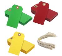 120 Pcs Etiquettes d'expédition vierges, etiquette cadeau brocante etiquette kraft avec ficelle trou renforcé, Étiquette Prix pour Vêtements Étiquettes Marquage Bijoux avec Ficelle