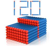 120 Pcs Flechette pour Nerf N-Strike Elite Series, Flechettes en Mousse en Recharges pour Nerf Pistolets, Fléchettes Darts pour Familiales d'extérieur, Cadeaux de fête(7,2 x 1,3 cm)