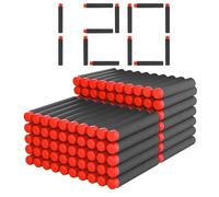 120 Pcs Flechette pour Nerf N-Strike Elite Series, Noir | Flechettes en Mousse en Recharges pour Nerf Pistolets, Fléchettes Darts pour Familiales d'extérieur, Cadeaux(7,2 x 1,3 cm)