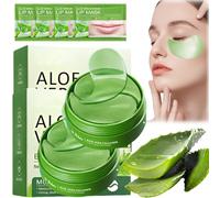 120 Pcs Patch Aloe Vera Yeux, avec Masque à Lèvres, Masque Yeux Aloe Vera, Patch Yeux Anti Cernes, Masque Eye Collagène Gel, Élimine les Poches, Hydrate le Contour des Oeil