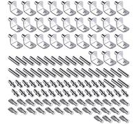 120 Pcs Support d'Étagère pour Armoire Meuble, 4 Styles Taquet Etagere, Chevilles de Support d'Étagère de Métal Nickelé, Piquets de Équerre Broches Support Plaqué, pour Cabinet Cuisine 5mm 6mm