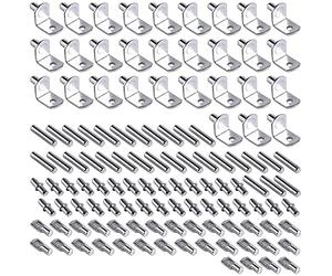 120 Pcs Support d'Étagère pour Armoire Meuble, 4 Styles Taquet Etagere, Chevilles de Support d'Étagère de Métal Nickelé, Piquets de Équerre Broches Support Plaqué, pour Cabinet Cuisine 5mm 6mm