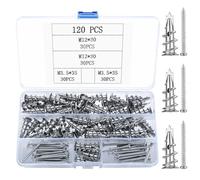 120 Pcs Vis et Chevilles Métal Platre: 60 Chevilles pour Plaques de Plâtre + 60 Vis Autoperceuses, Chevilles Auto-Foreuses en Métal avec Vis pour Fixation Béton, Plaques de Plâtre
