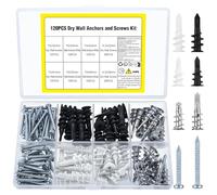 120 Pcs Vis et Chevilles Métal Platre: 60 Chevilles pour Plaques de Plâtre + 60 Vis Autoperceuses, Cheville Plaque de Platre Auto-Foreuses en Métal avec Vis pour Fixation Béton, Plaques de Plâtre