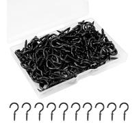 120 Petits Crochets à Visser Noirs pour Tasse,3/4",Petits Crochets à Visser | vis à crochet, crochet de plafond, crochets à tasse, crochets en métal pour jardin, bois, avec boîte