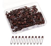 120 Pièces 19mm Mini Épingles a Nourrice, Mini Épingles de Sûreté Épingles de Sûreté en Métal Safety Pins pour la Couture Artisanale et la Fabrication de Bijoux (Marron)