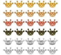 120 Pièces 6 Couleurs Couronne Charms, Mini Vintage Pendentifs de Breloques de Couronne Perles d'Espacement de Couronne pour l'Artisanat le Bricolage les Bracelets la Fabrication de Bijoux