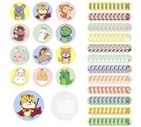 120 Pièces Autocollants Pansements pour Enfants Bandages Adhésifs pour Enfants Bandages Adhésifs Ronds de Dessin Animé pour Enfants pour Petites Plaies Boutons Vaccins et Ampoules