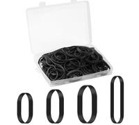 120 Pièces Bandes Élastiques Noires,4 Tailles Très Résistant Épais Élastiques en Caoutchouc Noir Extensible Élastiques de Bureau pour Maisons Écoles Bureaux et l'industrie