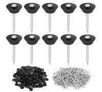 120 Pièces Boutons de Montage avec Clou, 2,5x30mm Clous D'étanchéité pour Bande à Picots, Clous D'étanchéité pour Tôle à Alvéoles en Fer Galvanisé pour Drainage de Construction, Parterres Surélevés