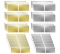 120 Pièces Cartes à Gratter, 35 x 58 mm,50 x 25 mm Autocollant à Gratter, Cartes Étiquette Rectangle, Scratch Card Sticker pour DIY Carte Postale Surprise Secret, Scrapbook, Fête, Cadeau - Or/Argent