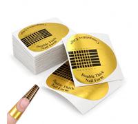 120 Pièces Chablon Ongle, Chablons Ongleries en Gel Or Double Épaisseur, Chablons Autocollants en Forme de Fer à Cheval pour Extensions D'ongleries