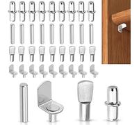 120 Pièces Chevilles de Support d'Étagère, 4 Style L Forme Support Équerre, Goupilles de Support, Métal Nickelé Supports de Plaque, pour Meuble Armoire Placard Bibliothèque