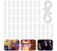 120 pièces Clip Lumière Noël,Plastique Crochet Lumière Noël,Mini Crochets de Gouttière,Crochet de Gouttière pour Lumières Décoratives d'Extérieur Créer une Ambiance Chaleureuse (S120)