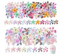 120 Pièces D'Autocollants D'Art D'Ongle De Fleur Colorée, Autocollants Stéréo 3D, Autocollants D'Art D'Ongle De Vacances D'Été, Accessoires De Décoration D'Art D'Ongle De Bricolage.