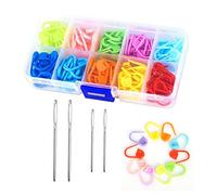 120 pièces de Marqueurs points pour tricoter, avec 4 pcs Aiguilles avec de grands yeux, Tricot Clip Marqueurs En Plastique, crochet, être utilisé pour coudre et scrapbook