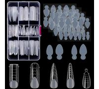 120 Pièces Faux Ongles Conseils De Extension 12 Tailles 5 Formes Transparents Capsule Ongles Avec 48 Film À Ongles Autocollants Pour Manucure Française De Nail Art