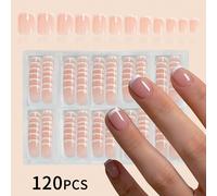 120 pièces Faux ongles courts carrés blancs minimalistes brillants, mode et polyvalents, convenant pour le travail quotidien, les études et les fêtes, manucure DIY, ongles à clipser pour femmes, fourn