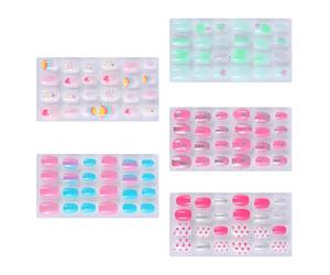 120 Pièces Faux Ongles pour Garçon et Filles, Abs | Couverture Complète, Pose Facile, Format Court, Usage Fête et Anniversaire, pour Garçon et Filles et Élèves
