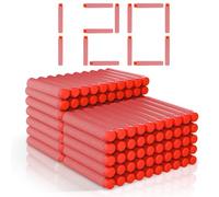 120 Pièces Fléchettes pour Nerf, Fléchettes de Mousse Recharge pour Nerf Elite 2.0 Blasters, Flechettes de Recharge pour Blasters, Cadeau de Fête（120 Rouges）