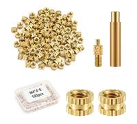 120 Pièces Insert Fileté, M4 x 4 x 6 Écrous en laiton pour Impression 3D Filetage Interne Écrou d'Intégration Thermique pour Pièces d'Imprimante 3D Moulage par Injection de Coque en Plastique
