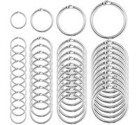 120 Pieces Metal Ring Binder Rings 15/20/25/32 Mm,Binding Metal Rings,Silver Book Rings,For Book Binder Keyrings Diy Binder Ring
