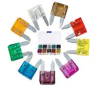 120 pièces Mini jeu de fusibles à lame assortiment en alliage de Zinc 2-35 A for camion de voiture automatique avec extracteur de fusible à lame et boîte de rangement Câblage de protection