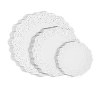 120 pièces Napperon Papier Dentelle à Gâteau Ronde Papier Cuisson Napperons en Papier Blanc Papier Set de Table pour Mariage Anniversaire fête Gâteau Assiettes en Papier 4,5inch 6,5inch 8,5inch