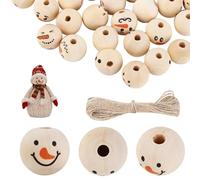 120 Pièces Naturelles Rondes Perles Bois,Perles en bois non vernies pour le bricolage, l'enfilage de bijoux, l'artisanat et beaucoup d'autres situations de vie