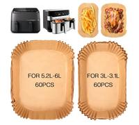 120 Pièces Papier Cuisson Air Fryer Philips 3000/5000 Série 6L/3L, Papier Air Fryer compatible avec Moulinex Easy Fry 5,2/3,1L, Accessoires pour Philips NA352/00 NA550/00