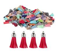 120 pièces Porte-clés Pendentif Pompon, Pompons en Daim colorés pour la Fabrication de Bijoux, Assortiment d'ornements de Boucles d'oreilles de Sac avec Petits Anneaux,