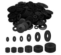 120 Pièces Rrondelles En Caoutchouc,Kit De Rondelles Plates En Caoutchouc,Rondelle Plate Noire,Rondelle En Caoutchouc Robuste Résistant À L'Abrasion Pour Boulons,Entretoises,Tuyaux