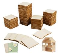 120 Pièces Tranche de Bois Carré 4cm x 4cm Bois Pour Pyrogravure, Naturel Non traité Plaque De Bois,Réutilisable, pour Pyrogravure,Peinture,DéCoration De Maison,Décorations Artistiques et Artisanales