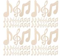 120 Pièces Tranches de Bois Note de Musique Non Finies | Bois Beige Poli des Deux Côtés, Bords Brûlés, pour Pendentifs, Pages et Décorations de Classe
