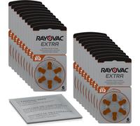 120 piles auditives Rayovac Extra Advanced marron 312 (20 x 6) + chiffon de n...