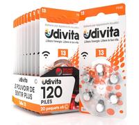 120 Piles Auditives Taille Udivita 13 Technologie Phono Pulse - 20 Blisters de 6 Piles