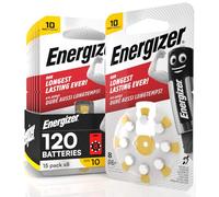 120 Piles pour Appareils Auditifs Energizer Taille 10 Jaune sans Mercure - 15 Paquetes de 8 Pilas