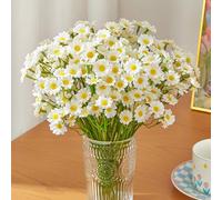 120 têtes de fleurs de marguerite artificielles, petite marguerite, Bouquet de fausses fleurs pour la saint-valentin, décoration de Table pour fête de mariage, décoration de maison DIY blanc