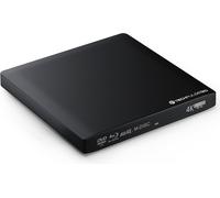 120 UHD Externe 4k Blu-Ray Graveur 3D M-Disc BDXL USB 3.0 & Type C Connexion Lecteur Superdrive Aluminium Noir Slim UltraHD Lecteur BD DVD CD Ultra pour Ordinateur Portable Windows MacOS