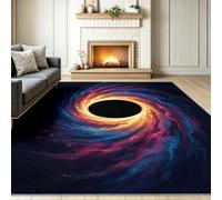 120 x 170 cm Science Fiction Intérieur Tapis de Salon, Lavable Antidérapant Poil Ras Douce, Multicolore Corps Célestes Nébuleuse Tapis pour Salle a Manger Descente de Lit Bureau, Cuisine