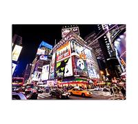 120 x 80 cm - Décoration murale New York Times Square de nuit - Toile sur châssis Modern élégant - Photos et décoration