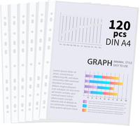 120 X A4 Clear 60 My 11 Holes Top Punched Pockets For Brochures,Folders,Loose Sheets,Documents